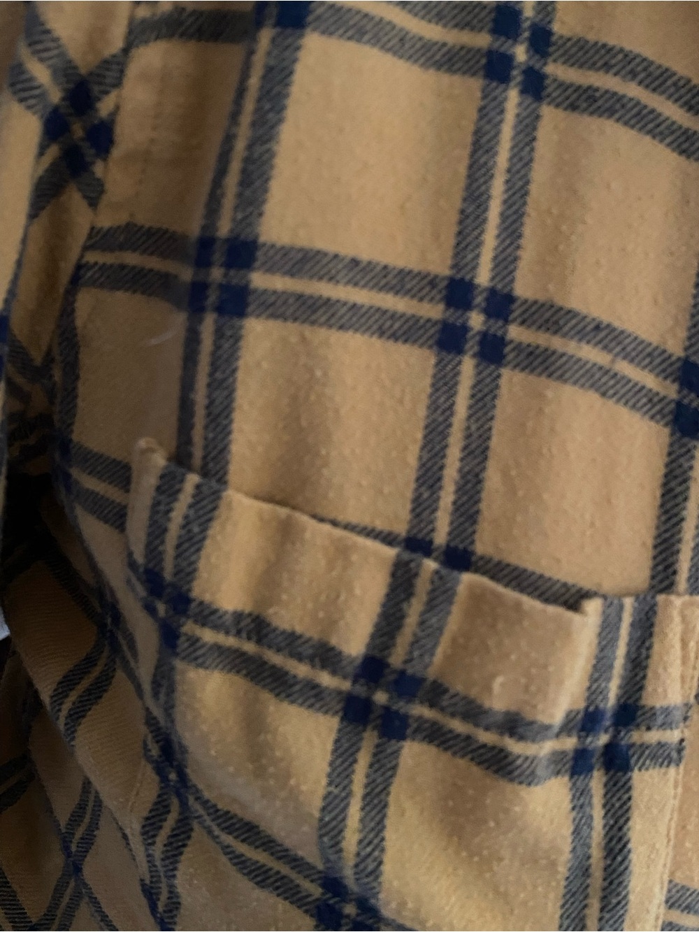 Hollister Mustard Yellow Plaid Shirt with Navy Stripes - Picture 5 of 6
